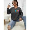 Женский свитшот с забавным принтом улыбающегося лица, осенний спортивный костюм S-4XL, простые удобные топы, повседневная теплая одежда для женщин