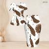 Women Plus Size 2 Piece Outfit Round Neck Short Sleeve Peacock Print Peplum Top Pencil Skirt White