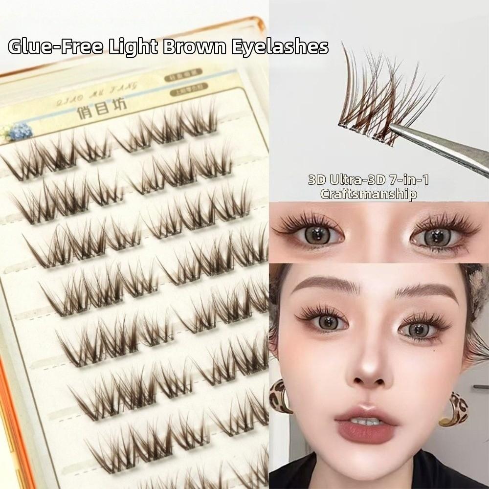 Self Adhesive/Without Glue 48/60 Clusters False Eyelashes 8/10 Rows Fake Eyelashes Daily/Party