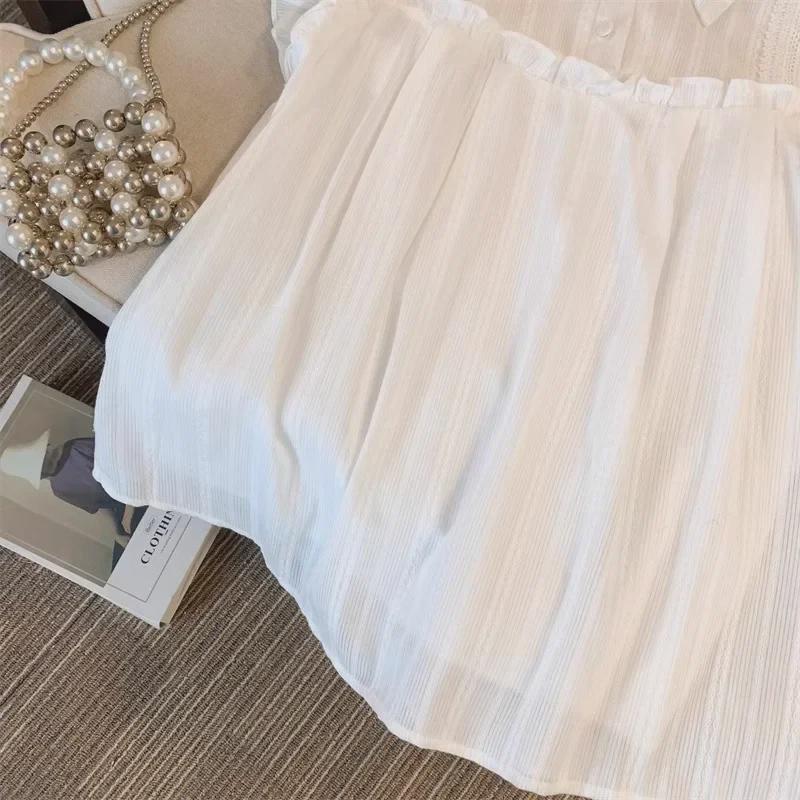 Женский белый шифоновый топ без рукавов Babydoll — легкий, свободный и облегающий, летний стиль