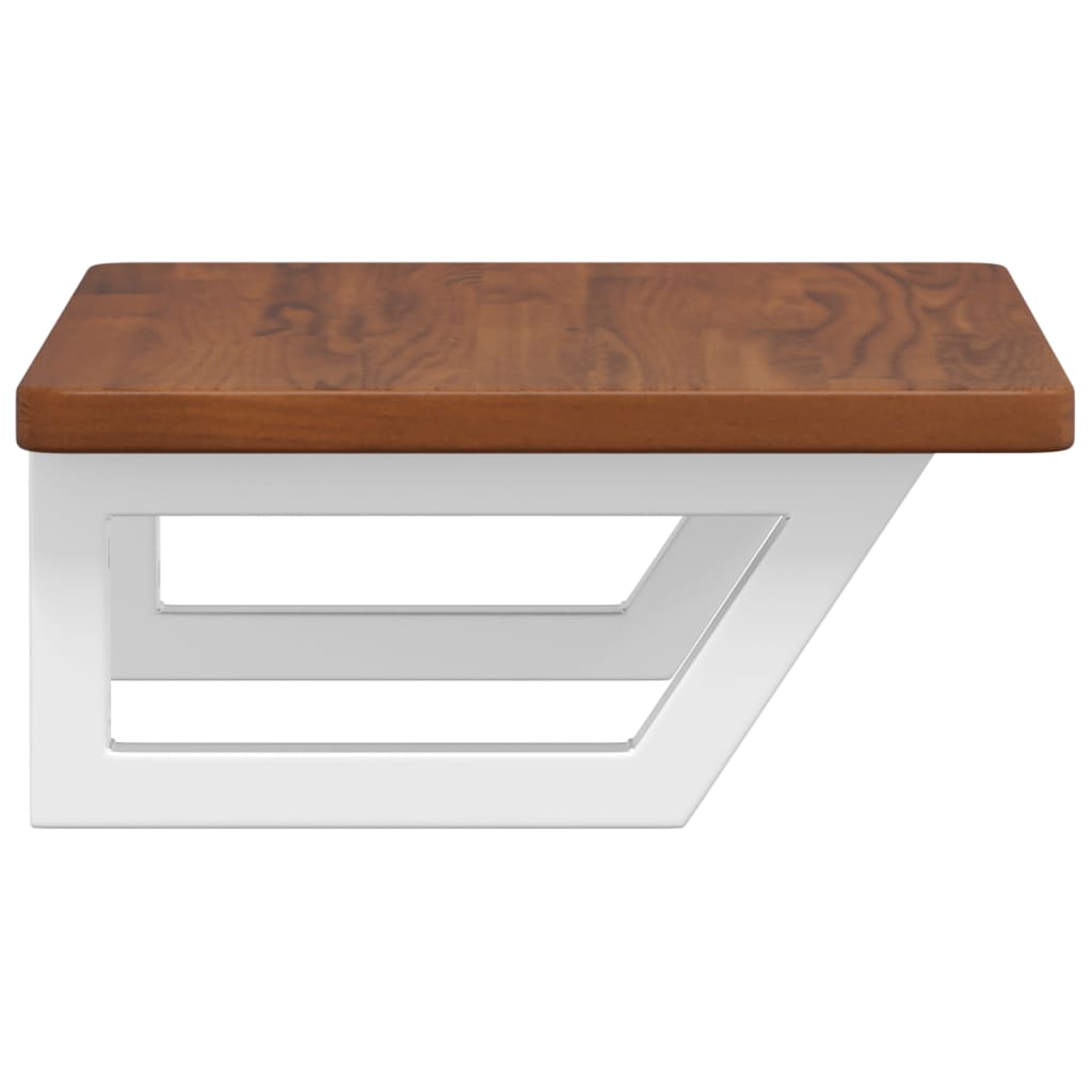 Washbasin Top with Mounting Bracket Steel and Solid Oak Wood