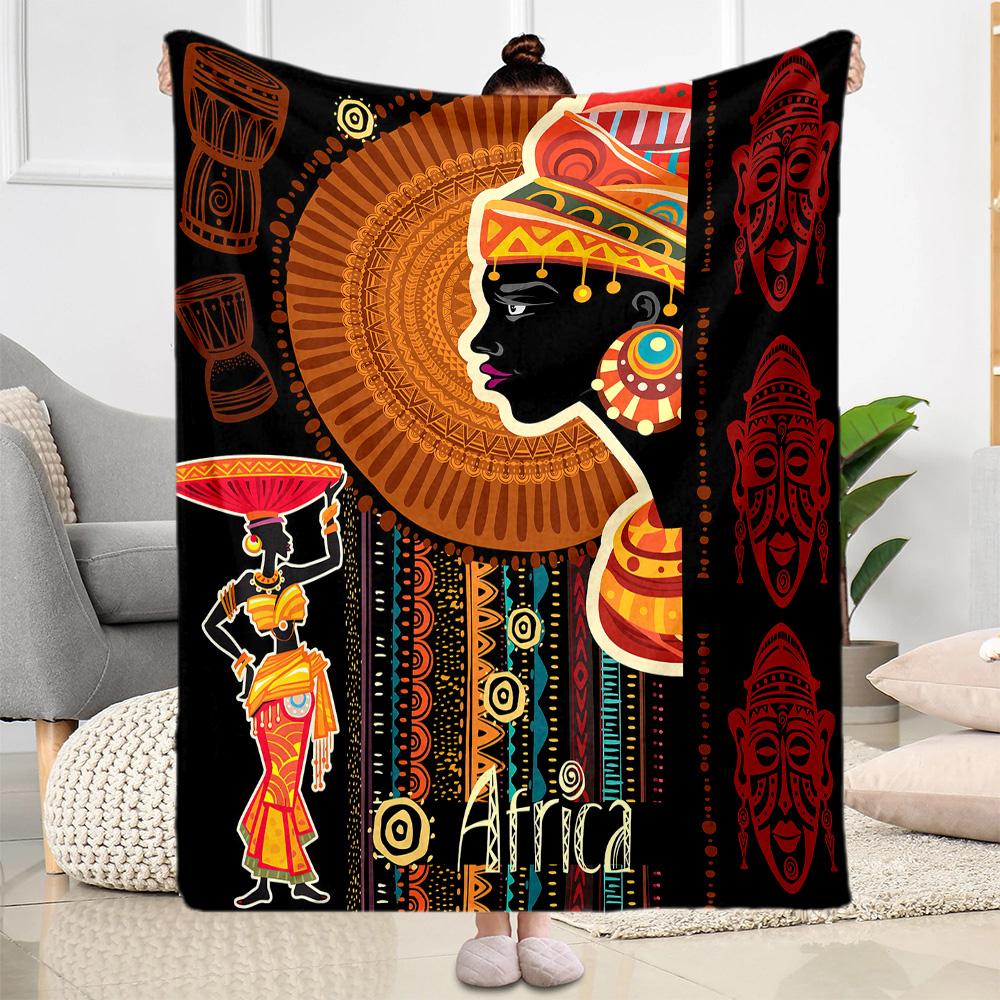 African Style Blanket Durable Comfort Suitable for Bedding Picnics Seaside All-Season Use Modern Style Gifts For Family Or Friends