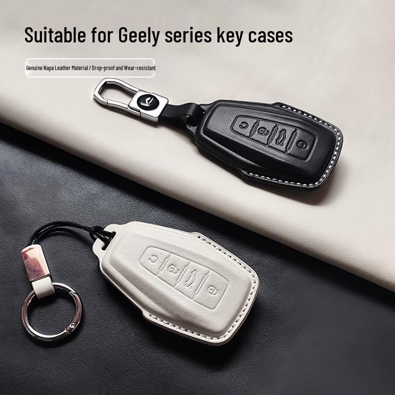 Совместимо с Geely Emgrand, Binyue, Vision X6, Binrui, Boyue - Чехол для ключей из натуральной кожи