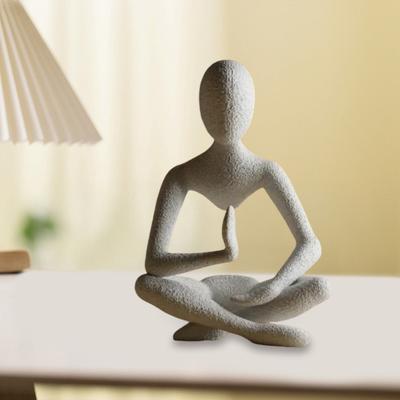 Абстрактная статуэтка мыслителя Сидящая фигура в медитации Настольная фигурка философа для украшения дома, книжной полки, шкафа