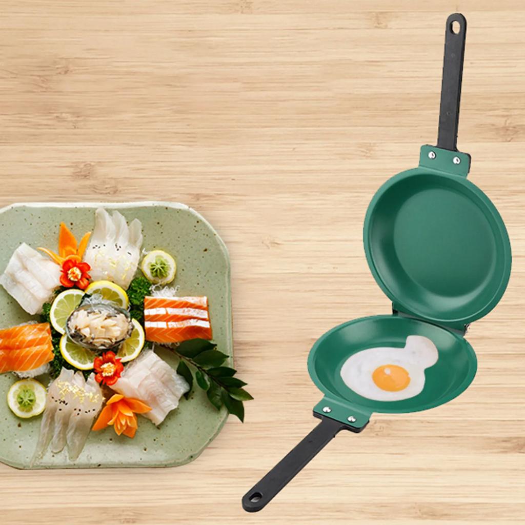 New Double Side Titanium Steel Coating Flip Frying Pan for Kitchen Omelet Steak Ham Pans Kitchen Stove Utensils Cooking Pot