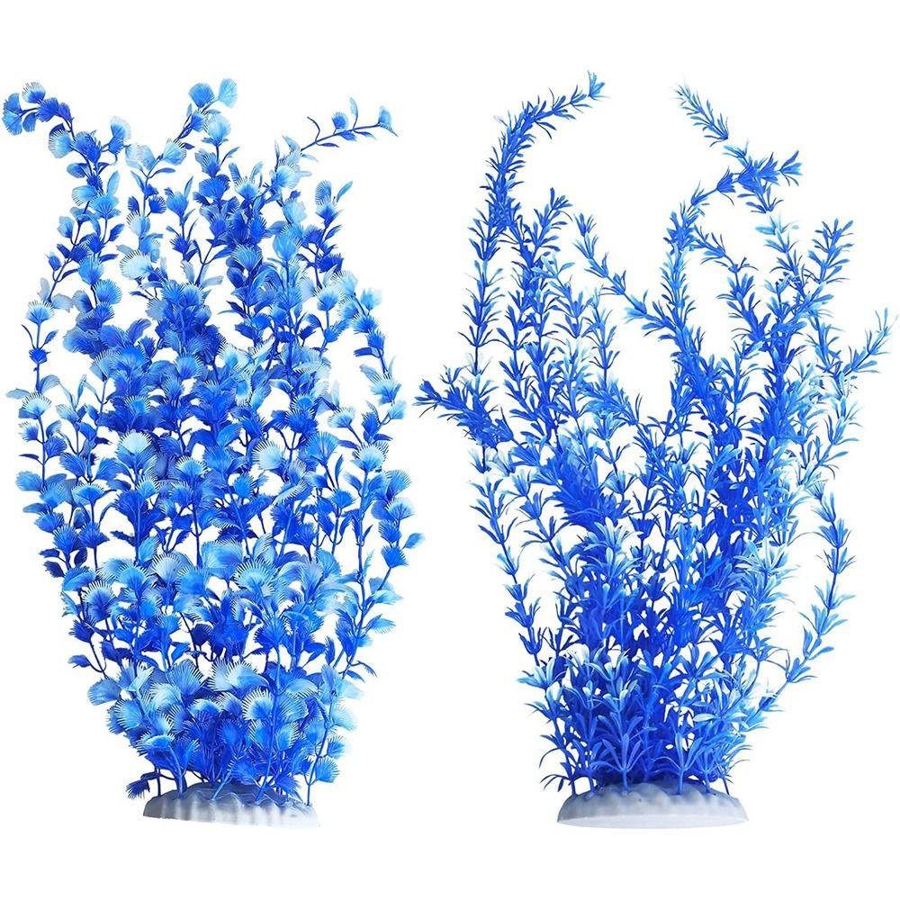 2 шт. Очень большие искусственные растения для аквариума, высокие украшения для аквариума, декор для аквариума