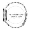 For Samsung Galaxy Watch 42mm Strap Rhinestones Decor 3-Bead Silver Stainless Steel Watch Band