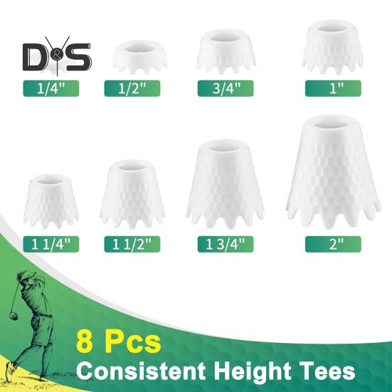 8 шт. небьющиеся футболки для гольфа, устойчивая структура, износостойкий уникальный волнистый дизайн, наружный и закрытый гольф-симулятор, футболки для тренировок