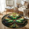 Rustic Round Abstract Multicolor Rug Pad, Non-Slip Floor Mat for Office