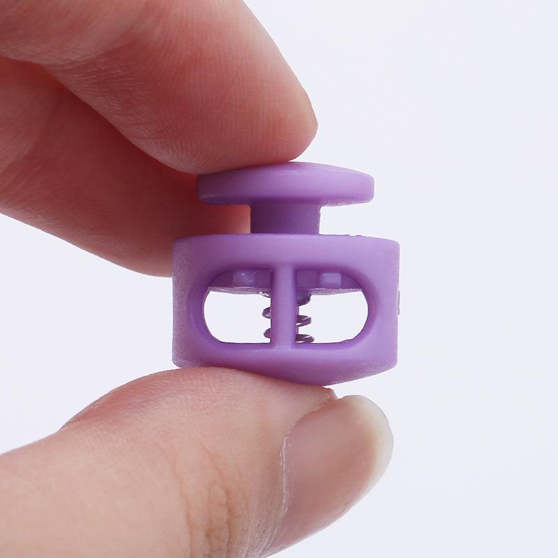 Colorful Elastic Double-Hole Spring Stopper for Shoelaces & Nylon Bags