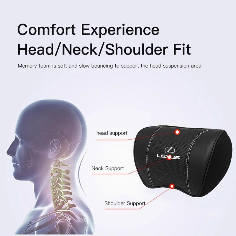 DJSZ3 High-end Leather Car Headrest Waist Pillow Accessories For Lexus F SPORT ES RX NX LS UX LM LX GX LC RZ IS CT GS RC HS SC TX LBX