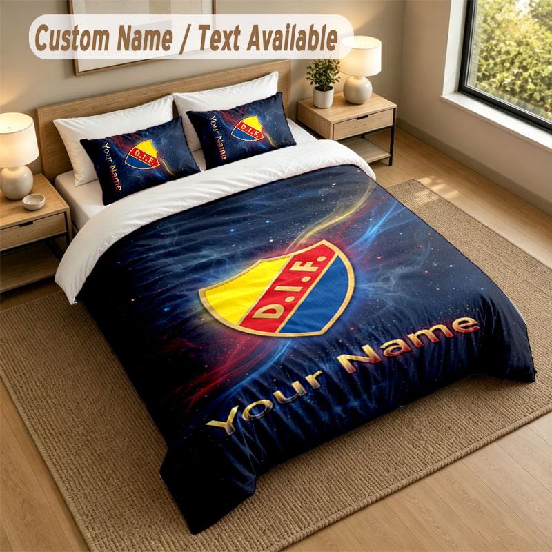 Bedding Set 1 Duvet Cover 2 Pillowcases Djurgårdens IF Print Soft Bed Linen Bedroom Decor