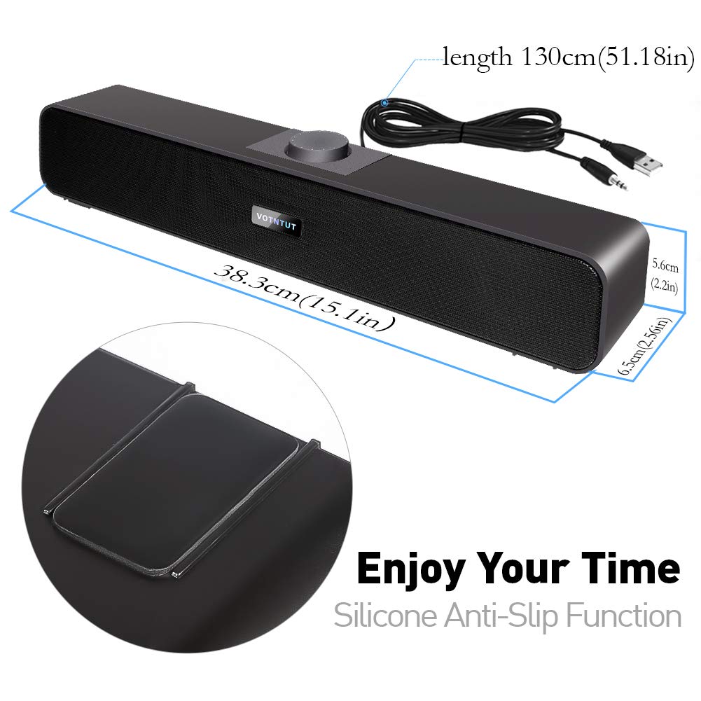 Компьютерные колонки Проводные USB настольные колонки Стерео USB-питание настольных колонок Звуковая панель для ноутбуков Колонки для ПК Планшета Настольный компьютер Мобильный телефон Ноутбук MP3 (2021