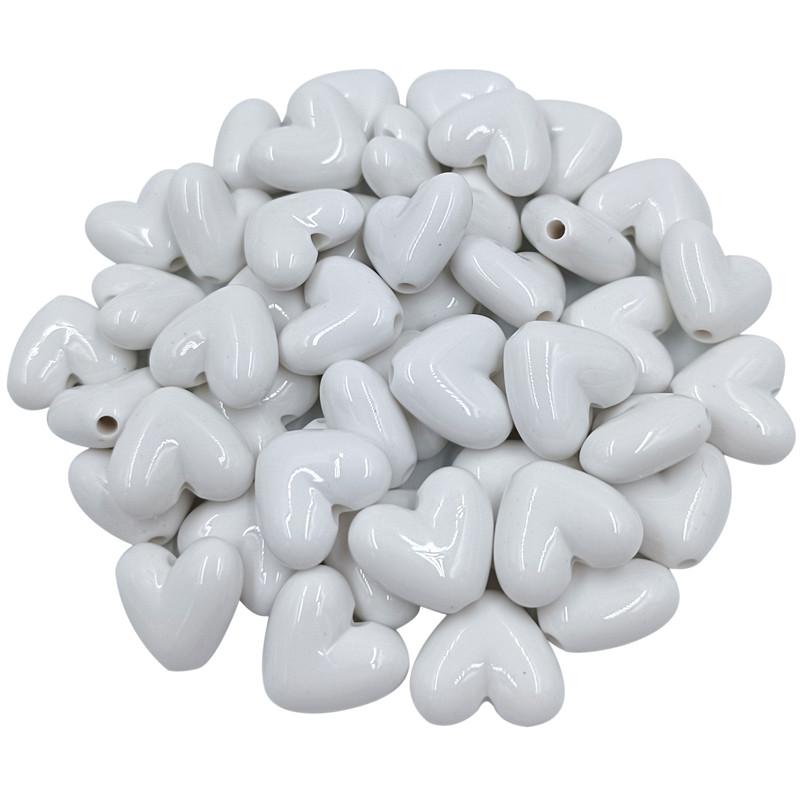 Креативные бусины в форме сердца, 10 шт., цветные 17 мм, для изготовления ювелирных изделий, свободные бусины-разделители, аксессуары для самостоятельного изготовления, акриловый браслет, ожерелье, серьги, сплошной цвет