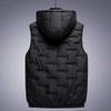 Жилеты с капюшоном мужские зимние однотонные утепленные безрукавки теплая куртка ветрозащитный повседневный жилет утолщенные парки куртки
