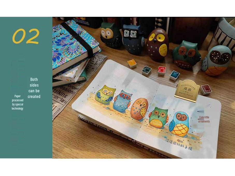 Zun Jue Хлопковая акварельная книга 100%, Ткань 300 г/м², Квадратный Bullet Journal с несколькими вариантами обложки