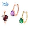 Bolaijewely модные маленькие изысканные зажимы для ушей из натурального камня, женские трендовые простые дизайны, ювелирные изделия из стерлингового серебра 925 пробы