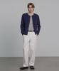 DECOROSO Mix Ribbed Round Cardigan [Navy]