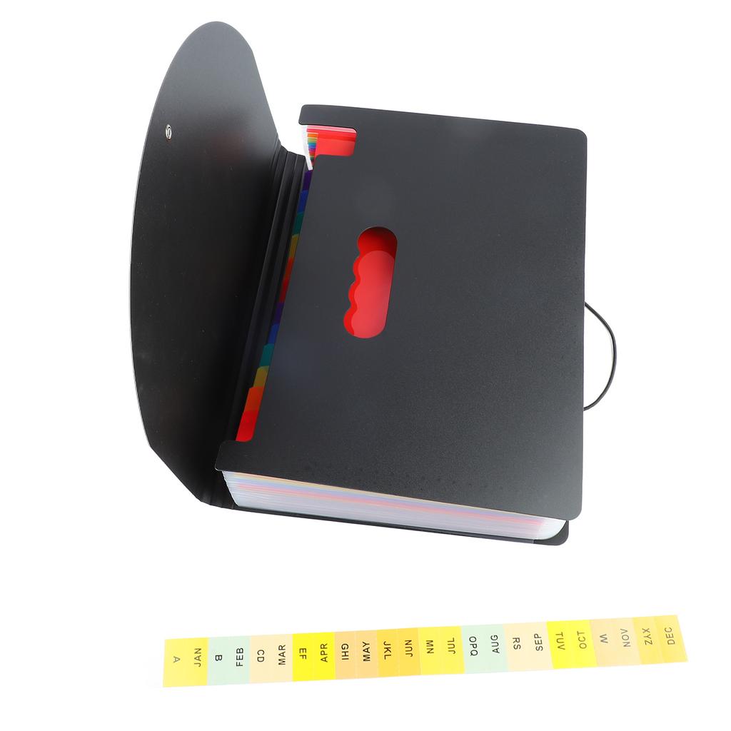 24 Pockets Expanding File Folder with Cover Index Tag Waterproof Classification Accordion File Organ