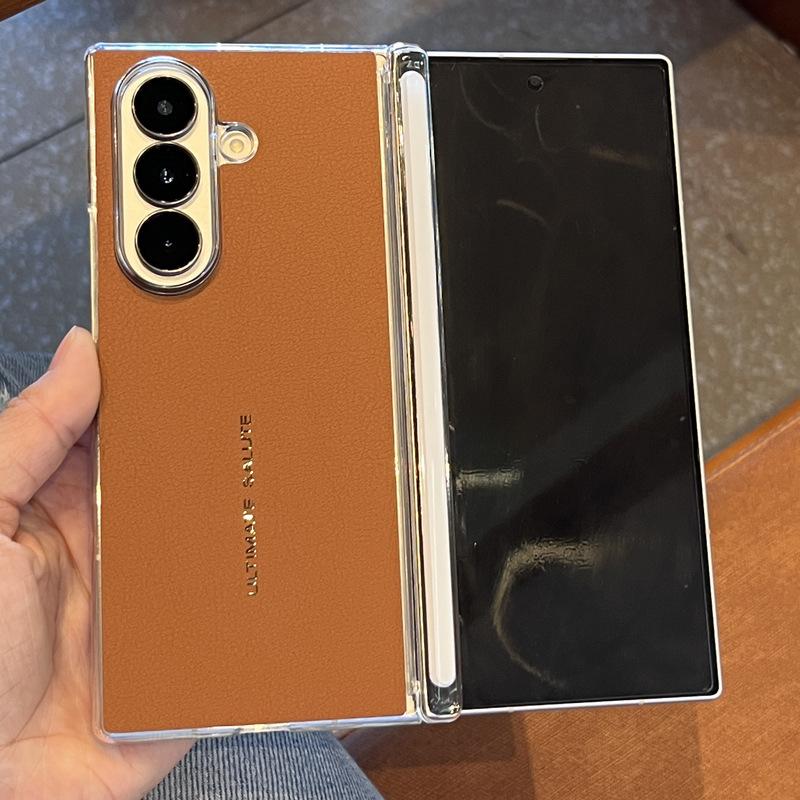 Подходит для чехла для мобильного телефона Samsung Zfold7 6 Магнитная адсорбция Двусторонний Центральный вал Защита от падения Бизнес Продвинутый Необычный Кожаный узор