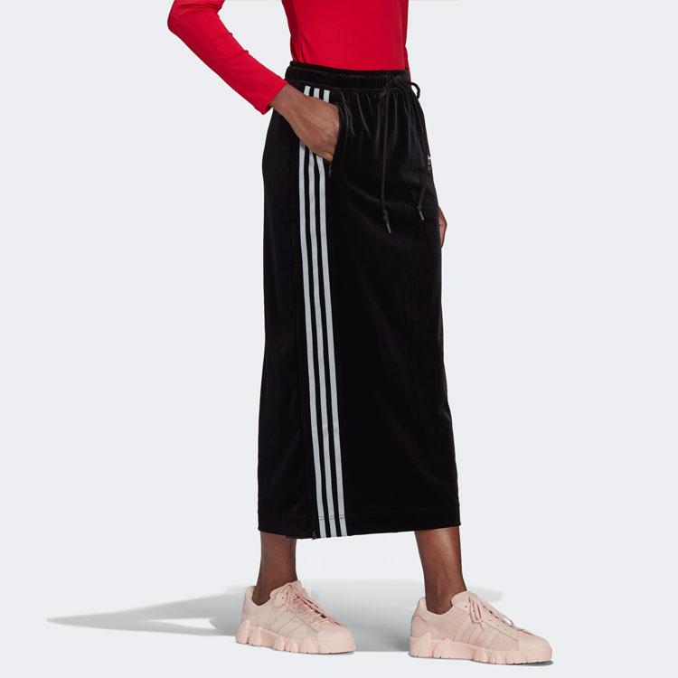 adidas Originals × Angel Chen Типичная длинная юбка с разрезом и 3 полосками Черная GM8746