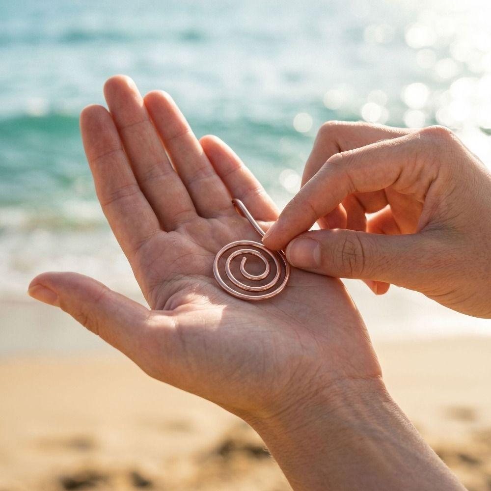 Adjustable Copper Palm Ring Portable Reiki Energy Spiral Hand Ring New Copper Cuff  for Meditation