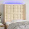 VidaXL LED Headboard Bedroom Furniture Single Bed Accessory Headboard Bed Frame Interior Cream 3124477
