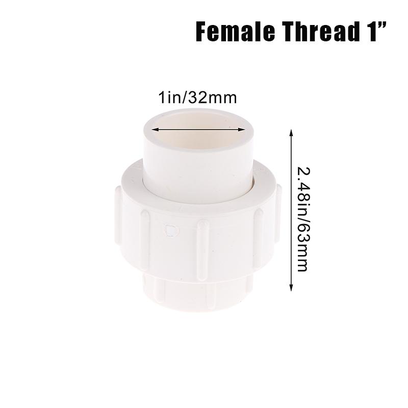 1 шт. 1/2" 3/4" 1" и 1 1/4" и 1 1/2" Двойная внутренняя резьба ПВХ Садовый фитинг-соединитель для полива и ирригации Аквариумный съемный соединитель