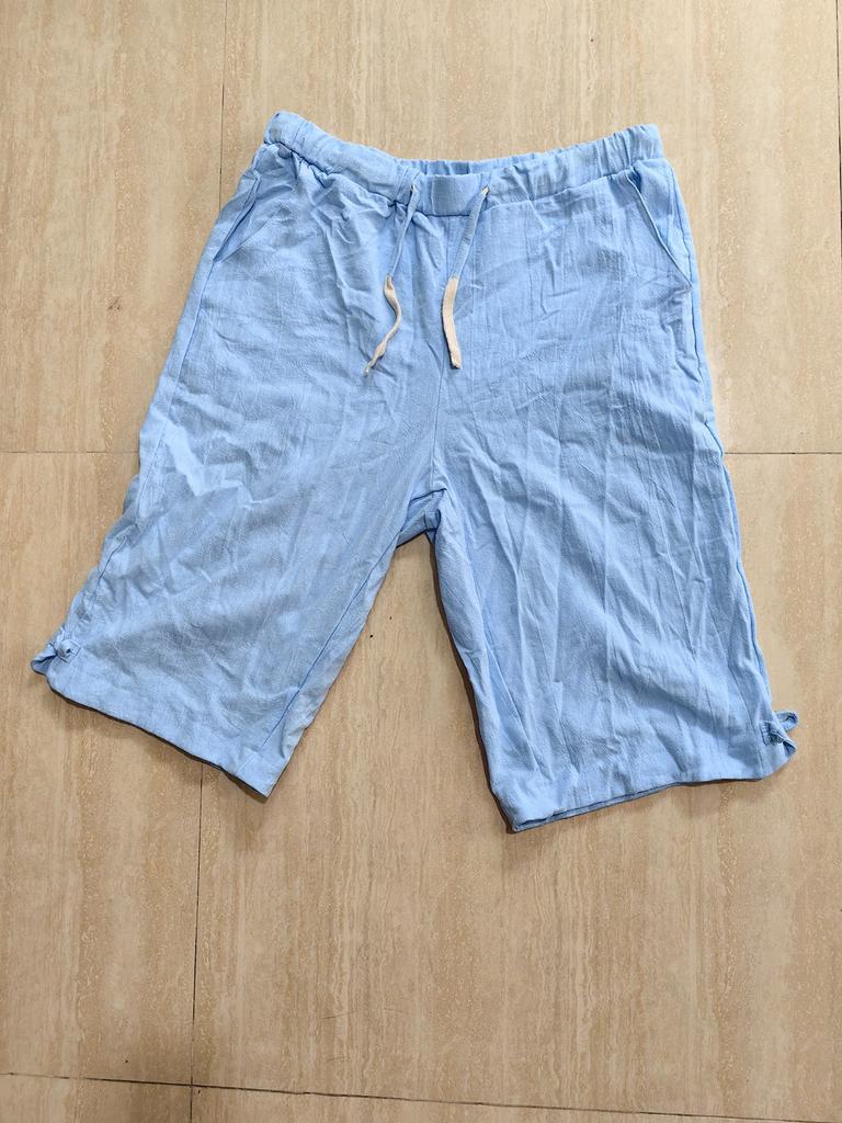 Мужские спортивные хлопковые льняные повседневные свободные шорты Повседневные пижамы с карманами для бега Брюки