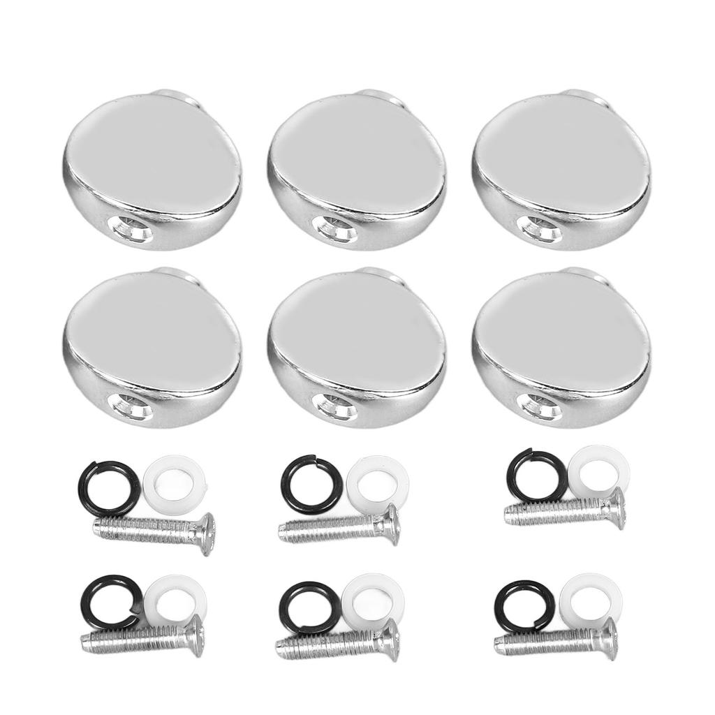 6Pcs Guitar Tuning Peg Buttons Metal Easy to Install Tuner Knobs Replacement for Acoustic Electric Guitar