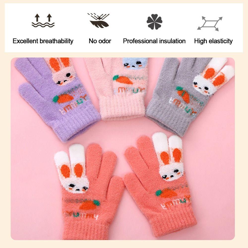 Толстые детские перчатки без пальцев, перчатки без пальцев, милые варежки для мальчиков и девочек