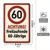 German 60th Birthday Metal Sign, 20x30cm Retro Decor.