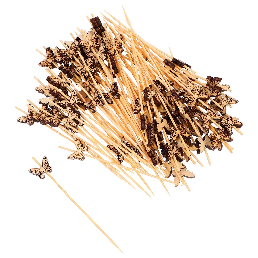100 Pcs Bamboo Bead Fruit Skewers Food Stick Sticks for Plants Crafting Appetizers