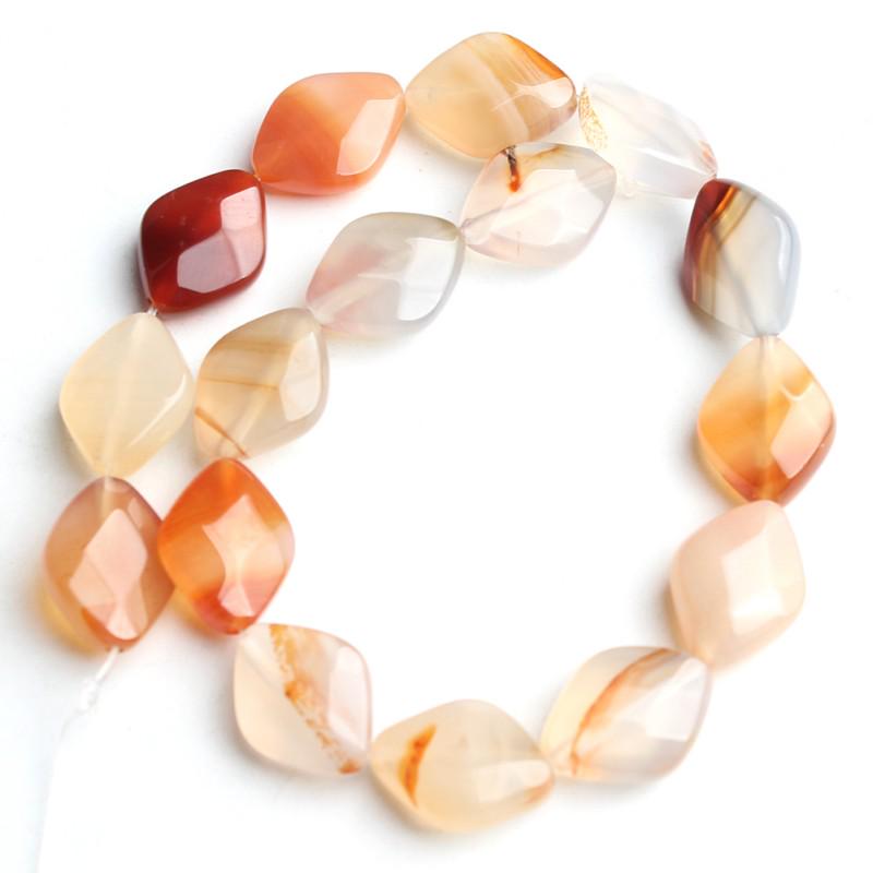 10x13 мм натуральный граненый камень ромбовидные бусины для изготовления ювелирных изделий DIY браслет 16 шт. бусины