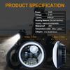 5.75 Inch Led Motorcycle Headlights Round Sealed Beam IP67 Waterproof 6000K/3000K Replacement