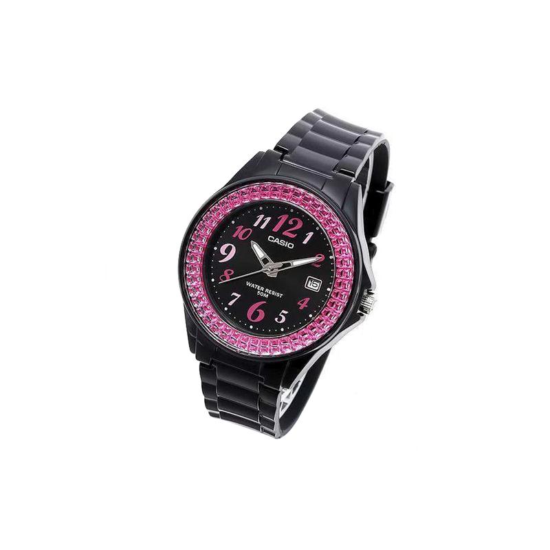 Casio Серия YOUTH-дисковый трехстрелочный кварцевый механизм японские и корейские часы женские часы черный циферблат LX-500H-1B