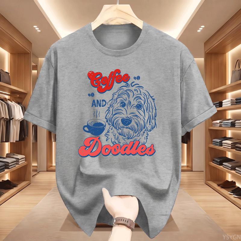 Coffee Funny Doodle Dog Coffee Club Pet Lover Streetwear Tshirt Humor Tee Loose Fit Clothing For Unisex And Unisex Short Sleeve
