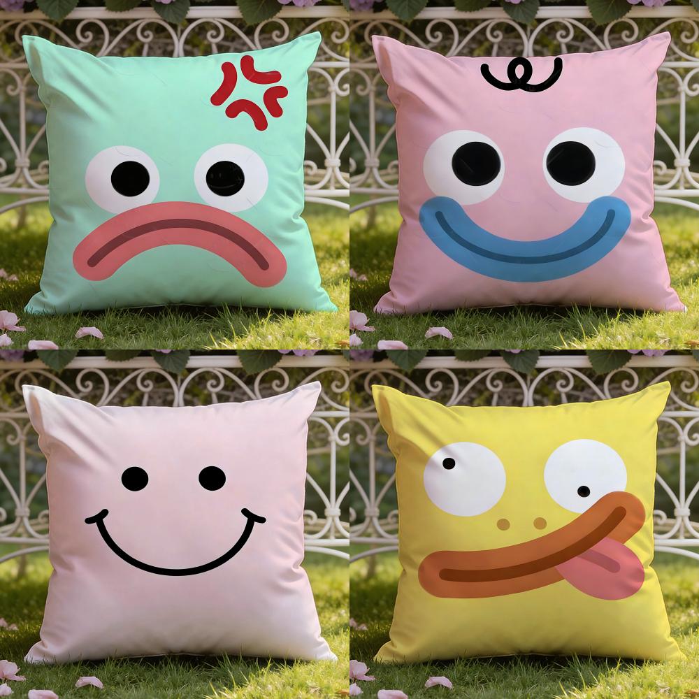 Style cute expression Cushion Cover Home Car DualScene Pillow Cover Reversible for Premium Comfort