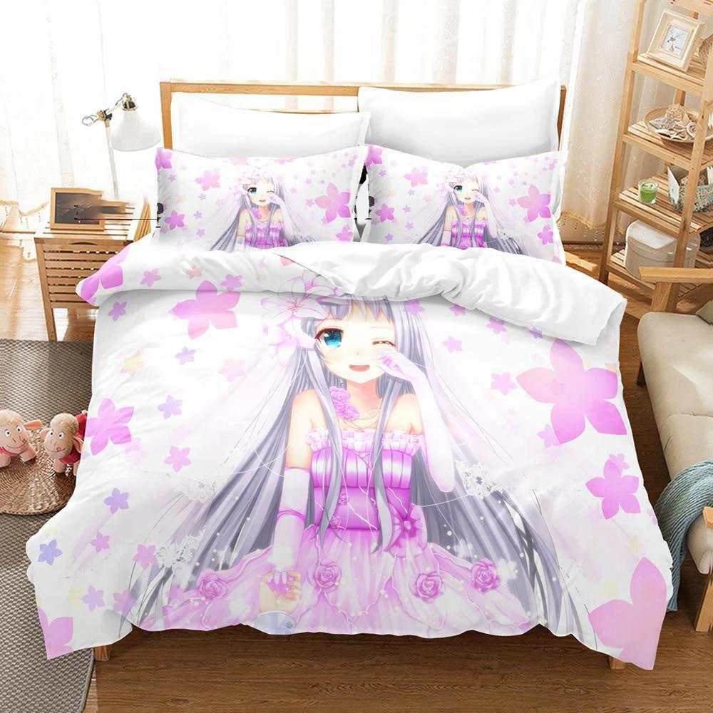 Kawaii Girls Meiko Honma Bedding Set Duvet Cover Comforter Bed Set Quilt Cover Pillowcase King Queen Twin Size Boys Girl Adult