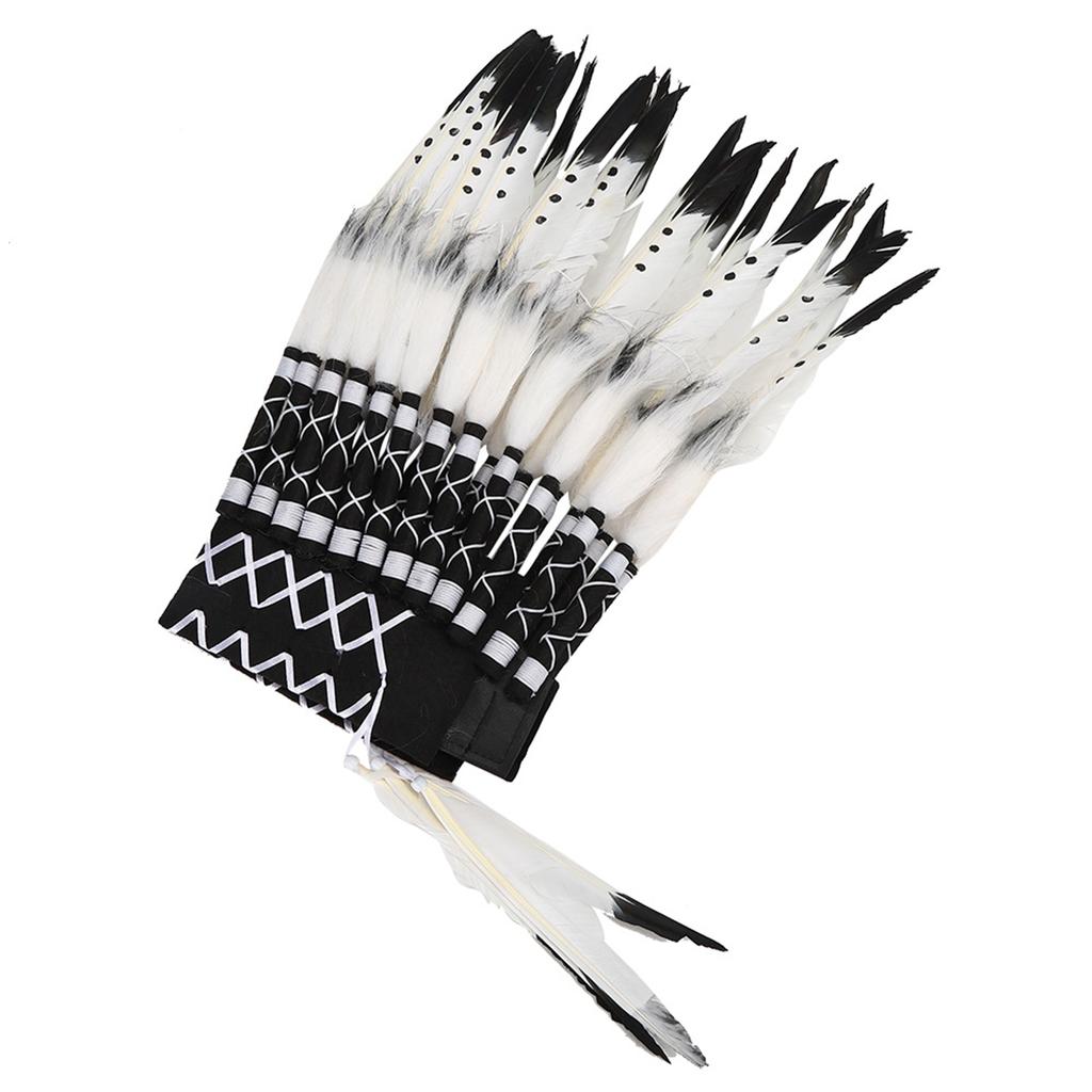 Native American Headdress Black Chief Indian Feather Hat Funny Child Party PropsBlack