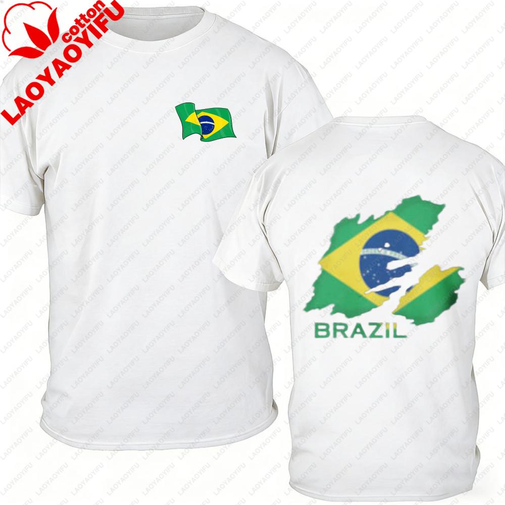 Смешная унисекс футболка 100% хлопок Бразилия 2026 Футболка с принтом Vamos Brasil Футболка с коротким рукавом Повседневная Спортивная фанатская Черная футболка для унисекс