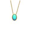 [Q4696] - Gold Plated Necklace 'Cléopatra' Golden Turquoise - 10x7 Mm Stone