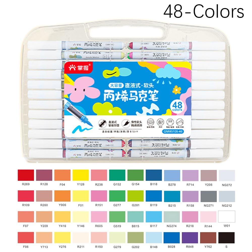 Soft Tip Colour Pen 12/24/36/48-Colors Art Watercolor Pen High-quality Acrylic Marker Painting