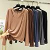 Снаружи модальная футболка с длинными рукавами в корейском стиле, весенне-летняя свободная рубашка большого размера с капюшоном