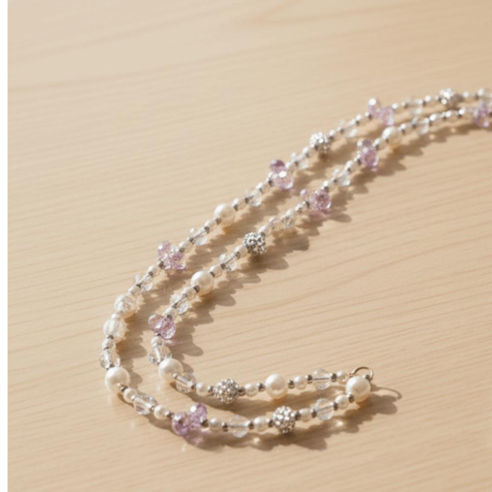 Bag Chain Beaded Crossbody Phone Chain Anti Loss Universal Mobile Phone Crossbody Strap Long-style Sweet Phone Neck Straps