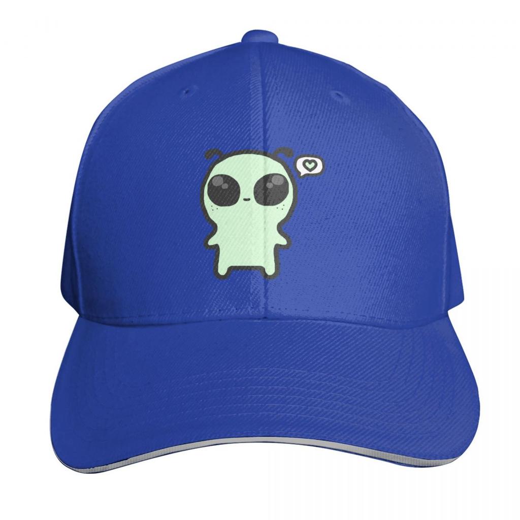 Cute green alien Baseball Cap Cotton Twill Breathable Contrast Two Tone Brim Snapback Flat Bill