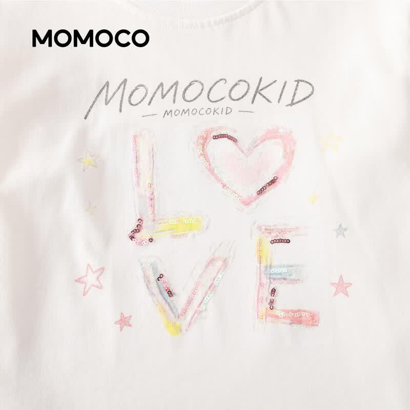 Хлопковая футболка с длинным рукавом для девочек MOMOCO