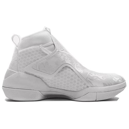 Li Ning YuShuai 12 Нескользящие Износостойкие Высокие Баскетбольные Кроссовки Мужские Белые ABAN025-6