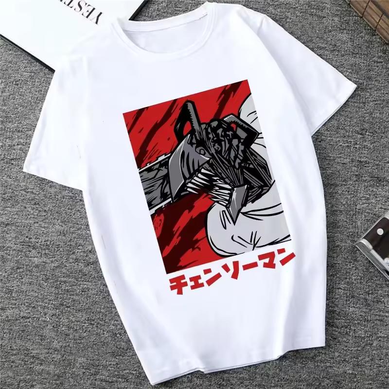 Japanese Anime Denji T shirt Unisex Chainsaw Men T shirt Women Funny Cartoon Pochita Makima T shirt Graphic Tees Tops Female 90