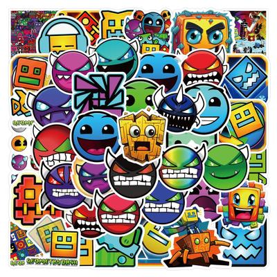 50 Новых Стикеров Geometry Dash Geometric Sprint Мотоцикл Гитара Чемодан Водонепроницаемые Стикеры